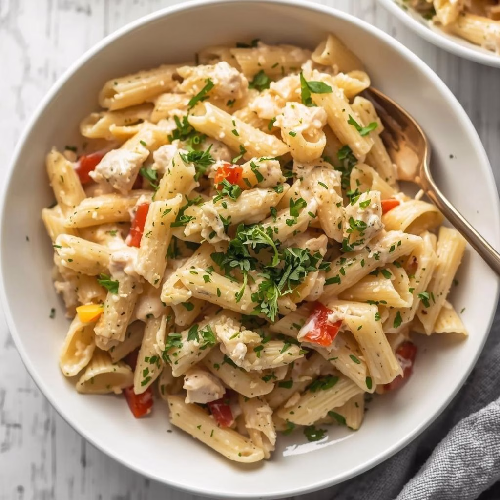 Creamy Lemon Artichoke Pasta with Chicken Recipe