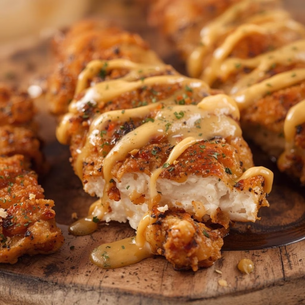 Baked Black Pepper Ranch Chicken Fingers with Honey Mustard Recipe