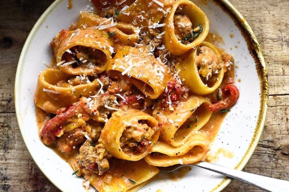 Creamy Beef Bolognese with Roasted Peppers Recipe
