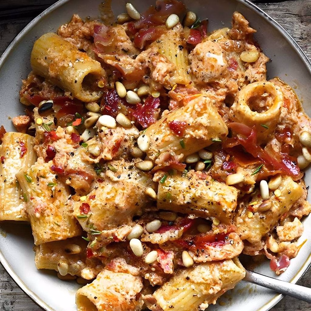 Pasta with Sun Dried Tomato Ricotta Pesto Recipe