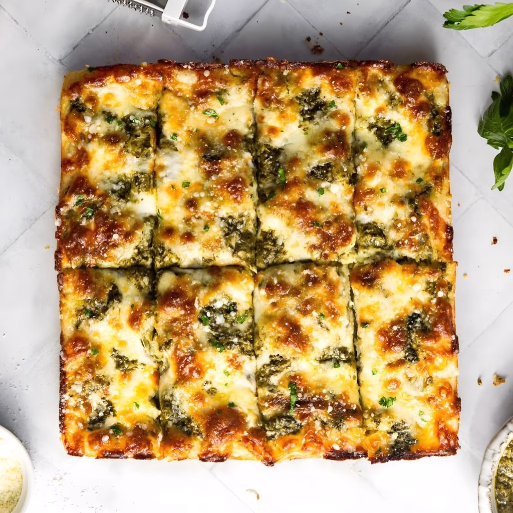 Cheesy Pesto Garlic Bread Recipe