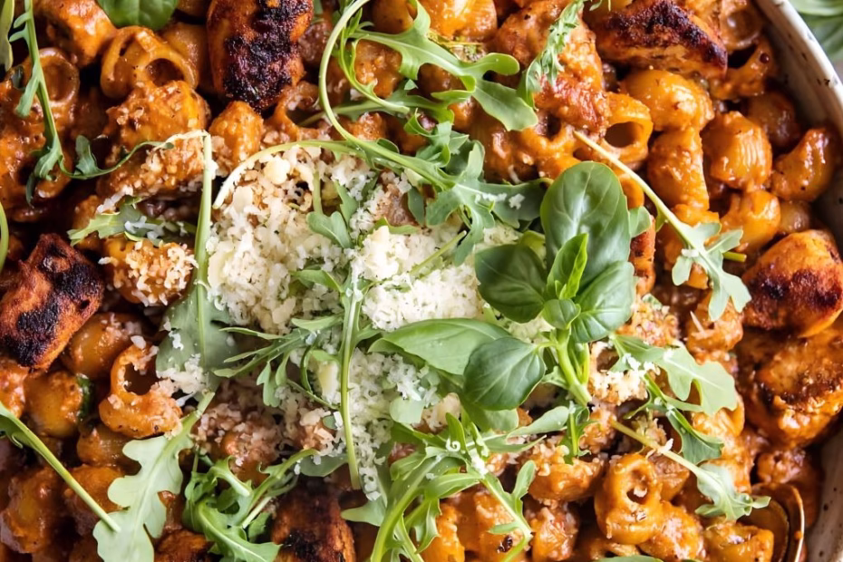 One Pot Creamy Roasted Red Pepper Chicken Pasta Recipe