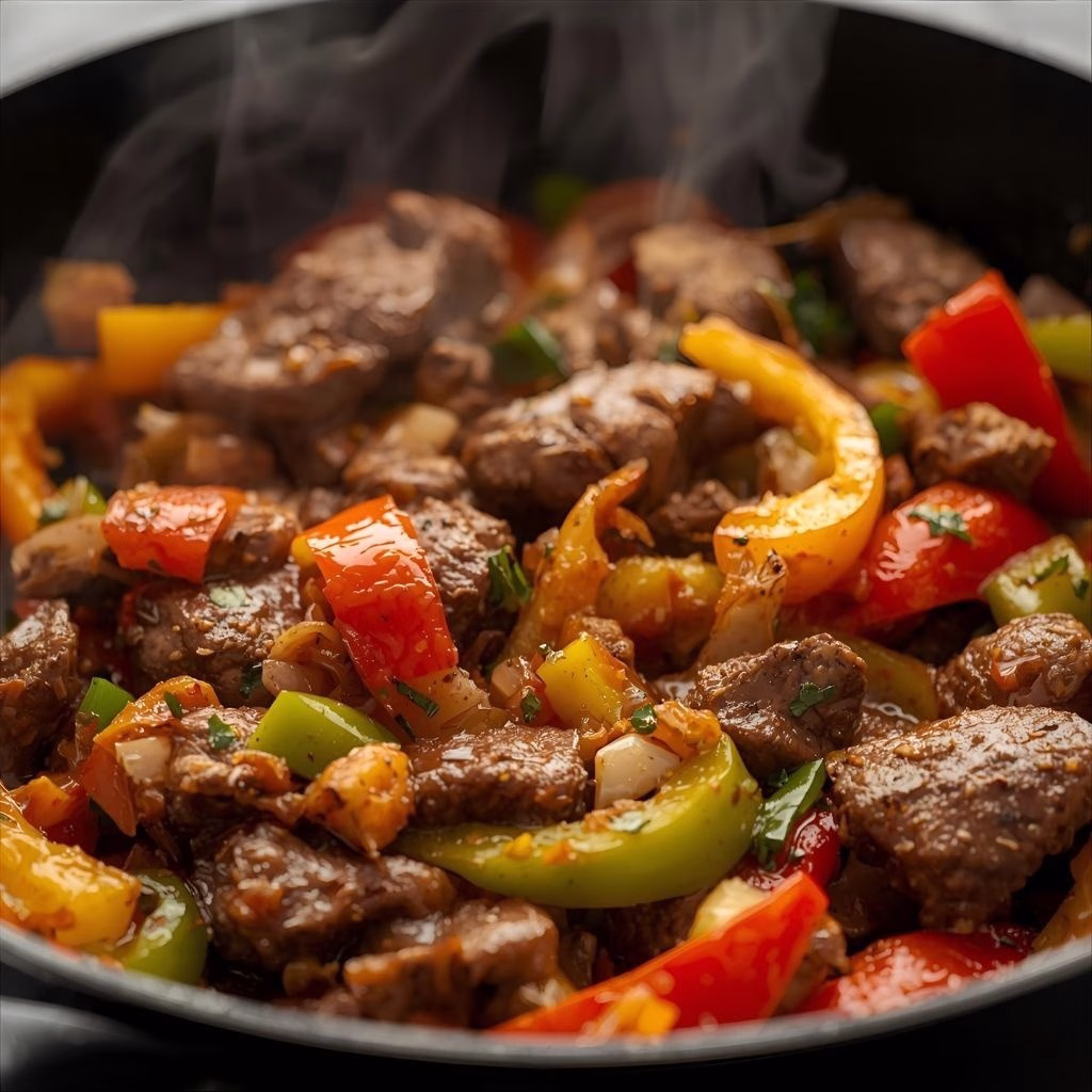Pepper Steak with Bell Peppers And Onion Recipe