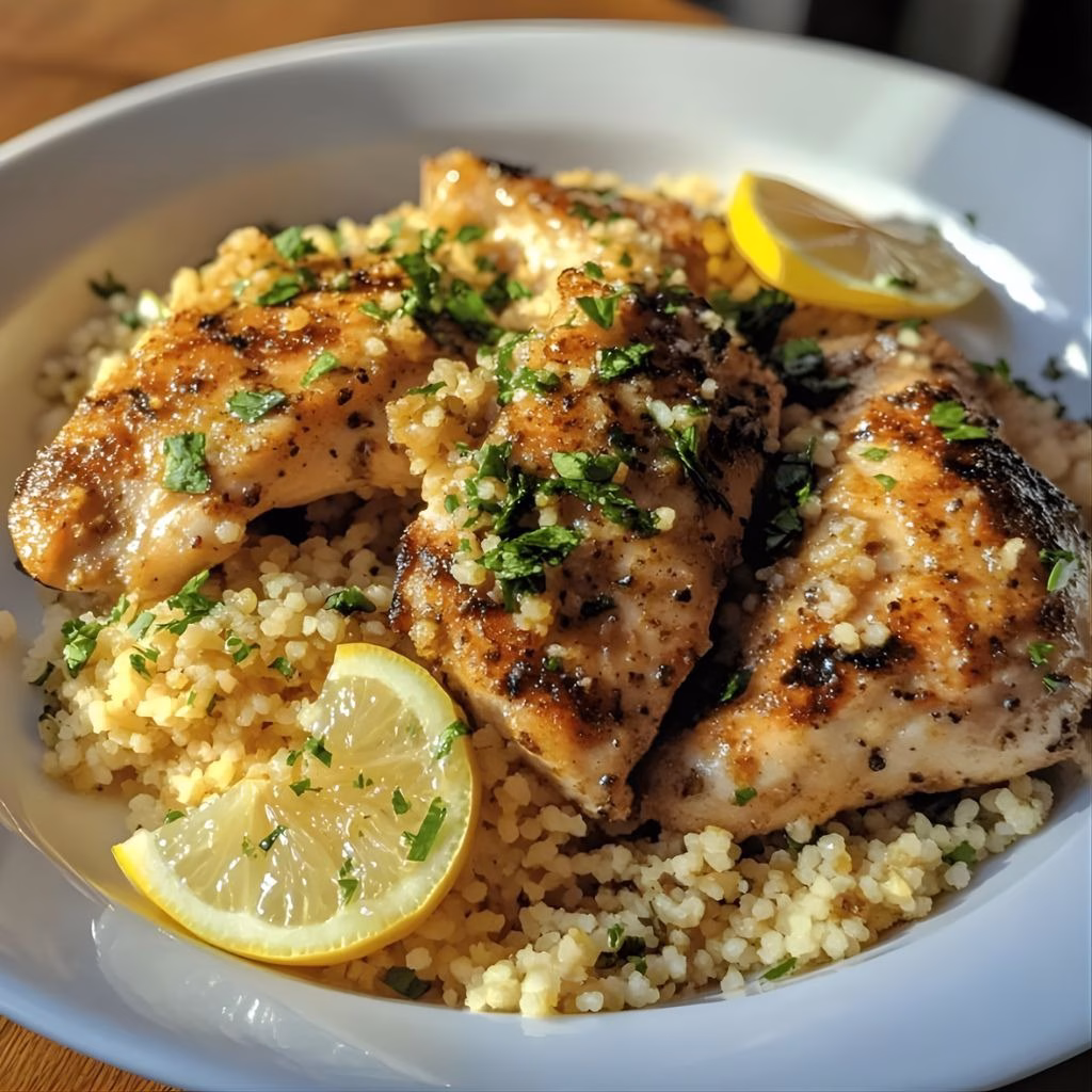 Lemon Herb Grilled Chicken with Couscous Recipe