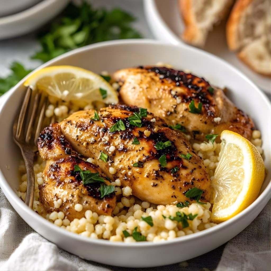 Lemon Herb Grilled Chicken with Couscous Recipe