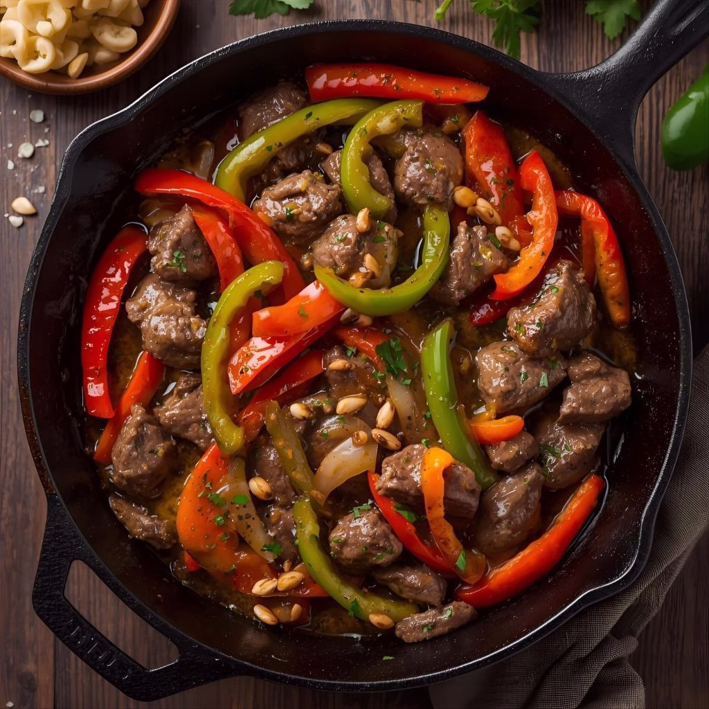 Pepper Steak with Bell Peppers And Onion Recipe