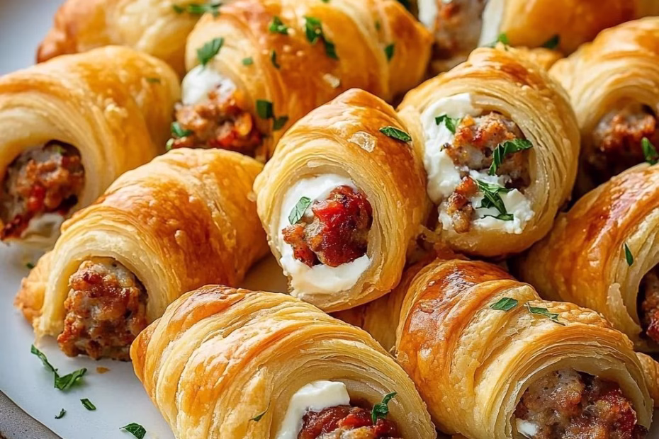 Rotel Sausage and Cream Cheese Crescents Recipe