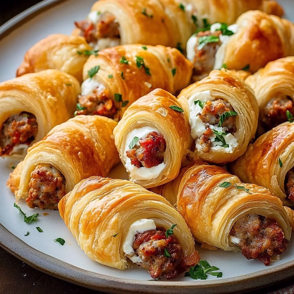 Rotel Sausage and Cream Cheese Crescents Recipe