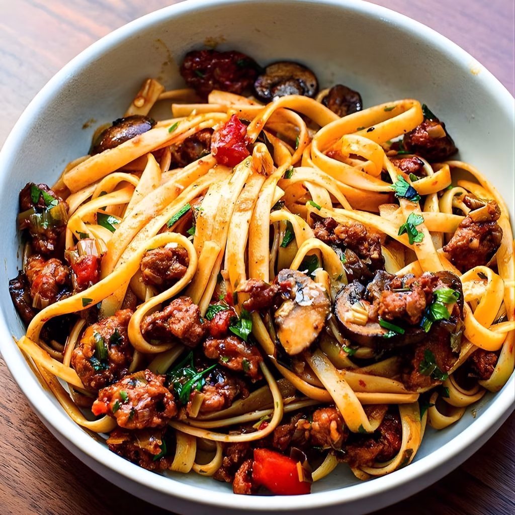 Fettuccine with Sausage and Leeks Recipe