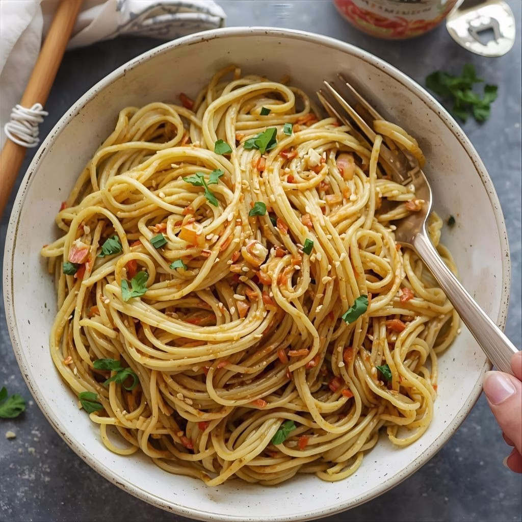 15 Minute Garlic Sesame Noodles Recipe