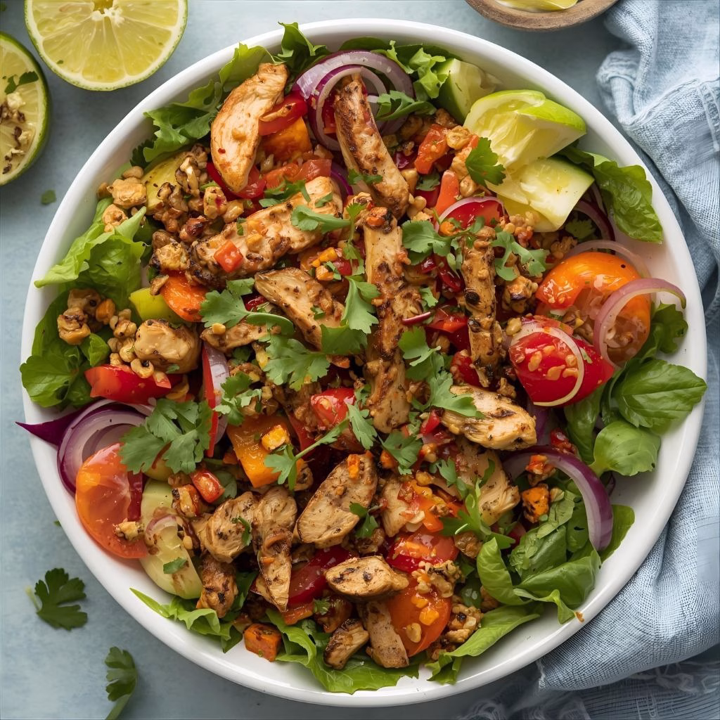 Grilled Chili Lime Chicken Fajita Salad Recipe
