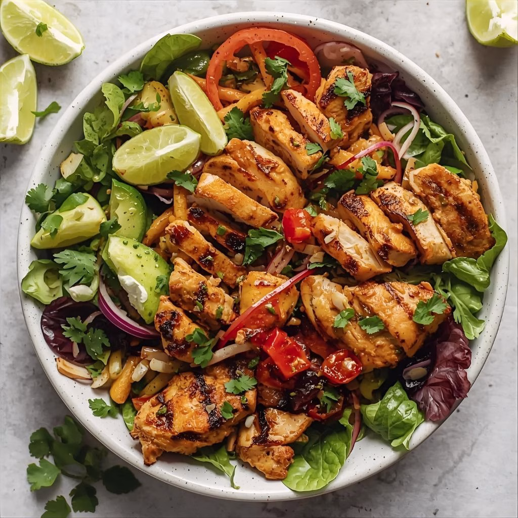 Grilled Chili Lime Chicken Fajita Salad Recipe