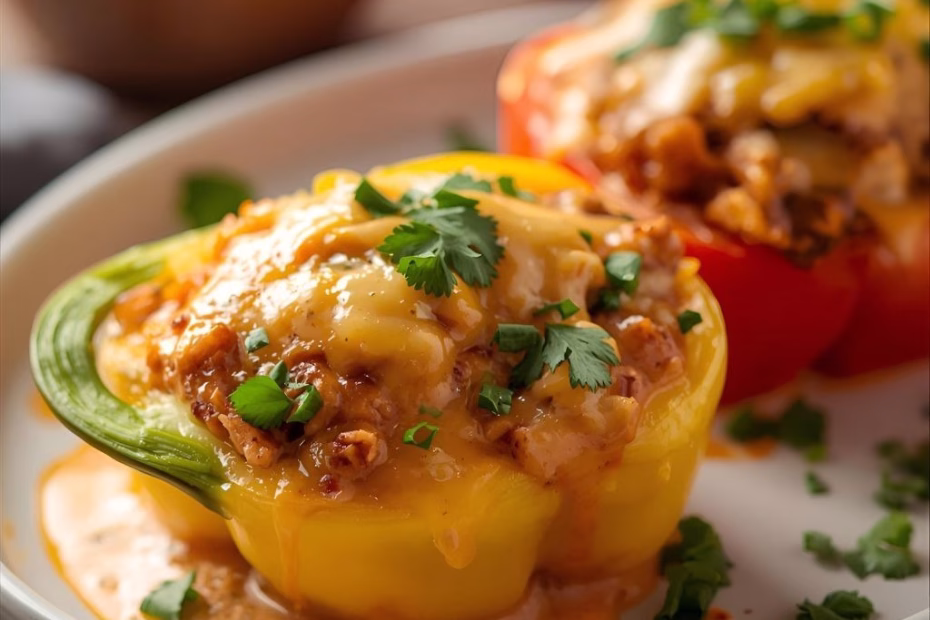 Cheesy Buffalo Chicken Stuffed Peppers Recipe