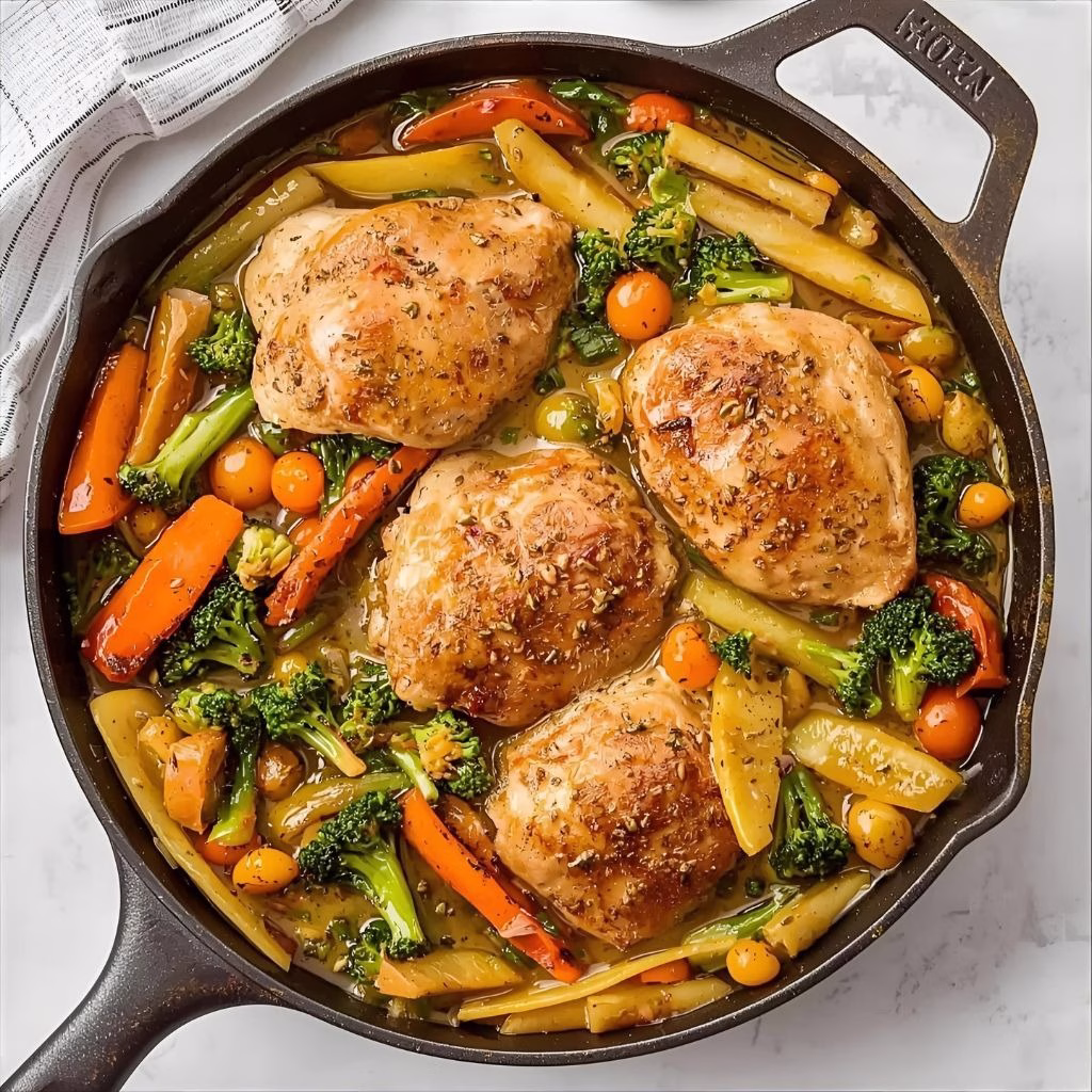One Pot Chicken and Vegetables Skillet Recipe