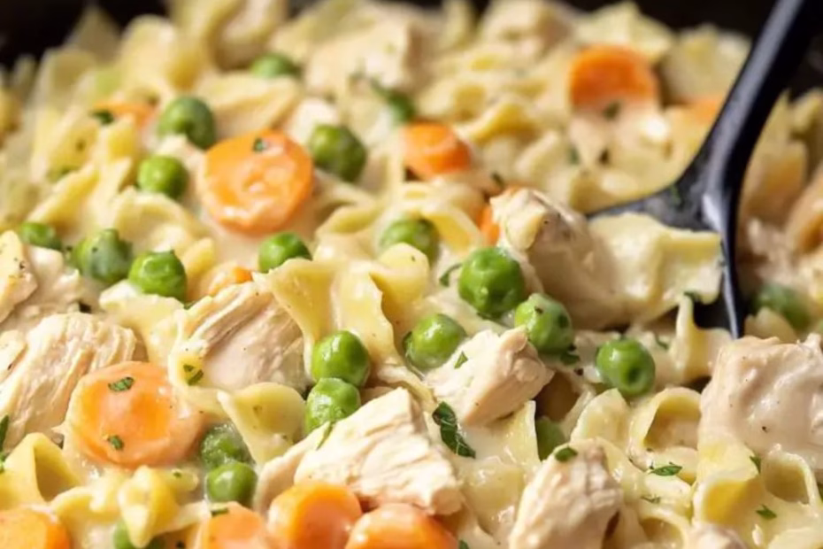 Chicken Pot Pie Noodle Skillet Recipe