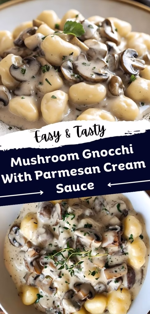 Mushroom Gnocchi with Parmesan Cream Sauce Recipe