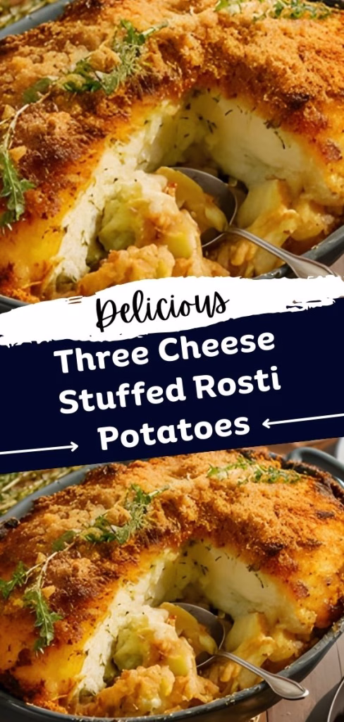 Three Cheese Stuffed Rosti Potatoes Recipe