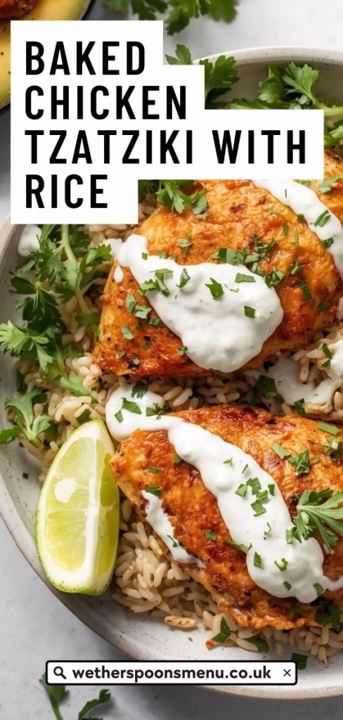 Baked Chicken Tzatziki with Rice Recipe