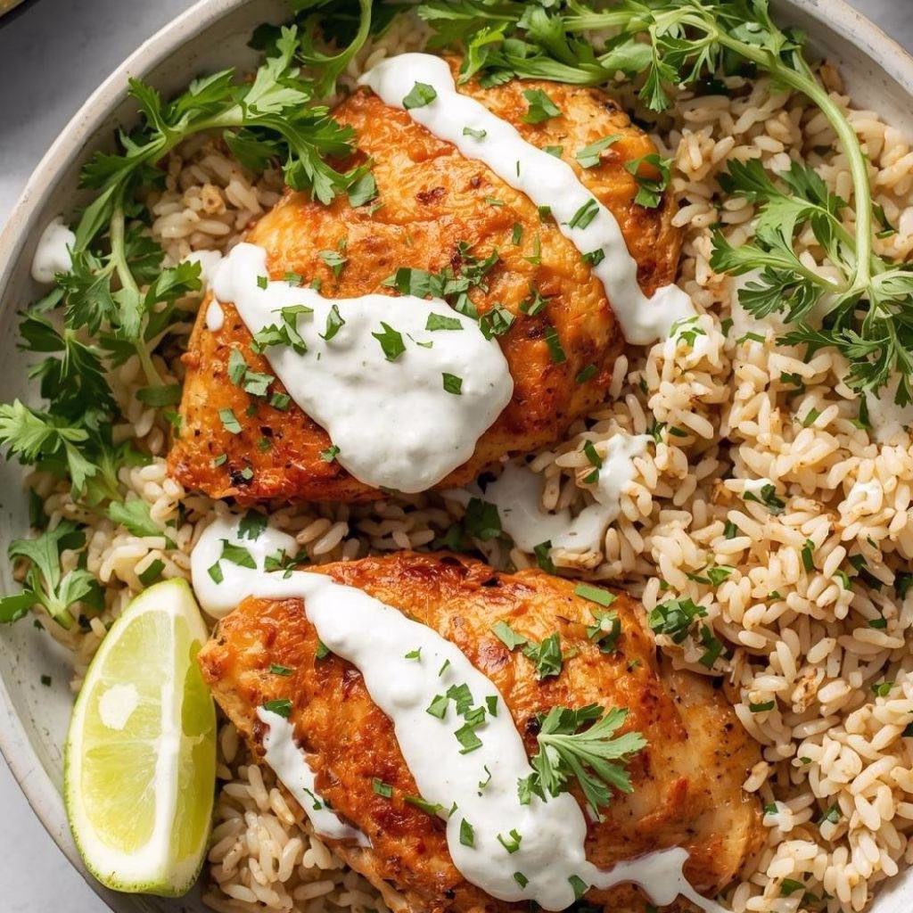 Baked Chicken Tzatziki with Rice Recipe