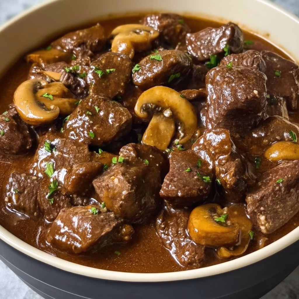 Beef Tips with Mushroom Gravy Recipe