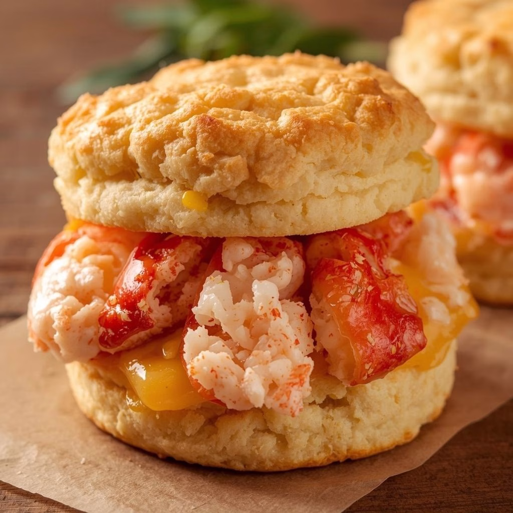 Cheddar Cheese Biscuit Lobster Sandwich Recipe