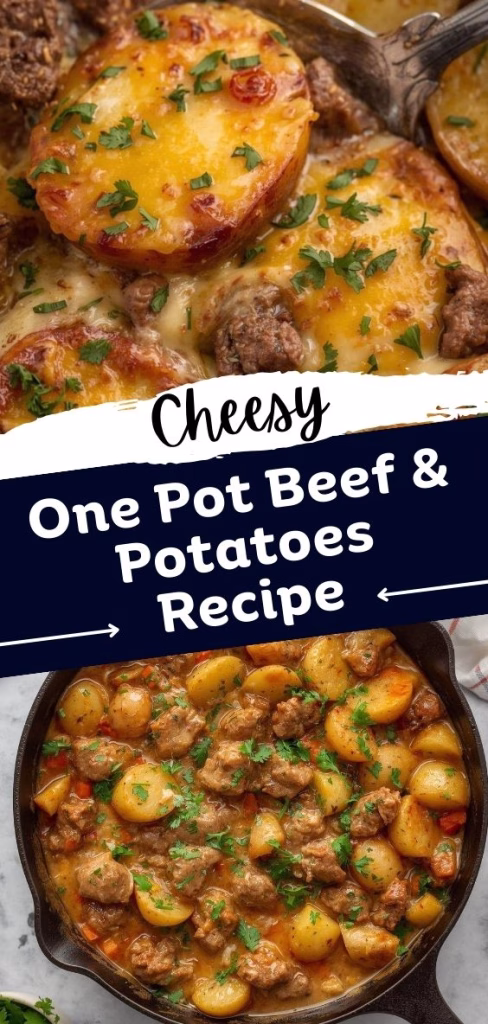 Cheesy One Pot Beef and Potatoes Recipe