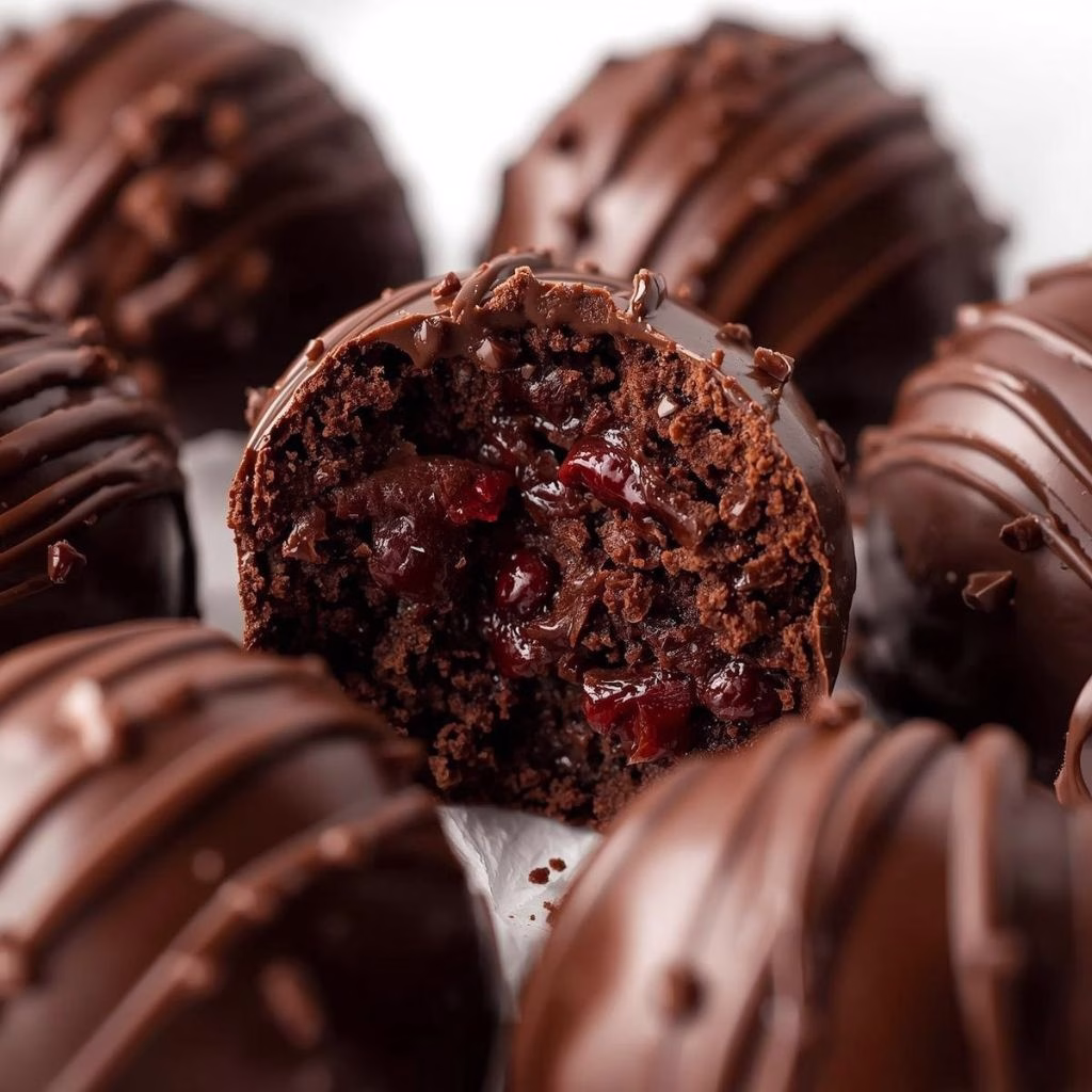 Chocolate Covered Cherry Brownie Bombs Recipe