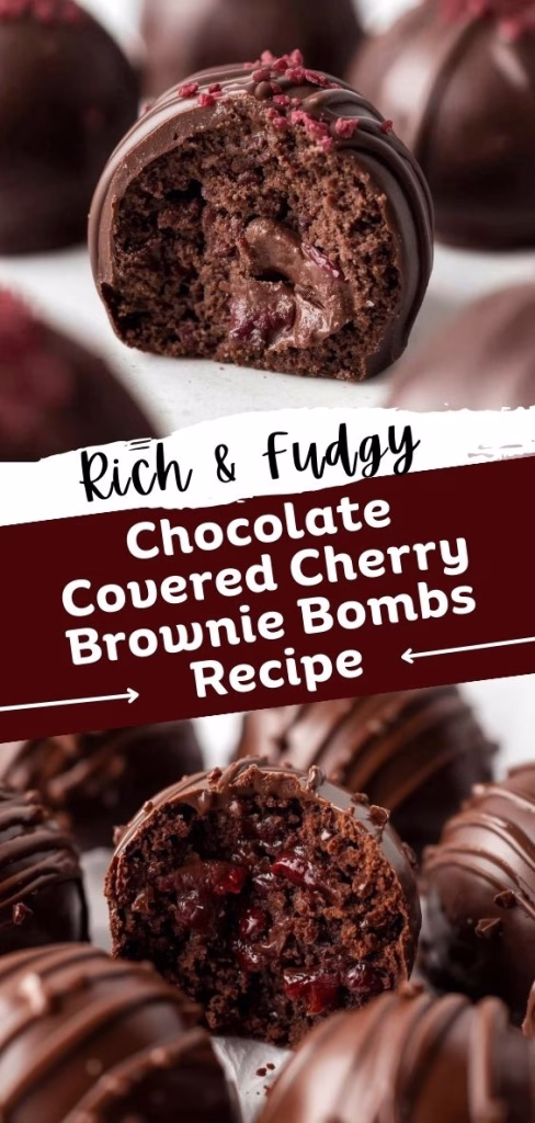 Chocolate Covered Cherry Brownie Bombs Recipe