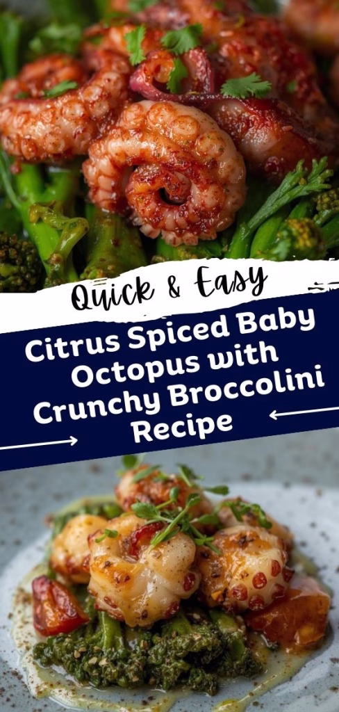 Citrus Spiced Baby Octopus with Crunchy Broccolini Recipe