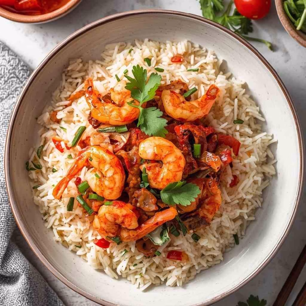 Crispy Rice with Spicy Shrimp Salad Recipe