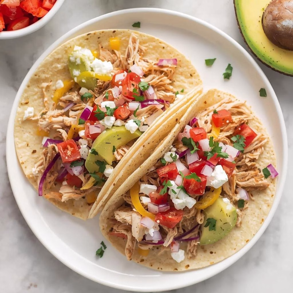 Healthy Crockpot Chicken Tacos Recipe