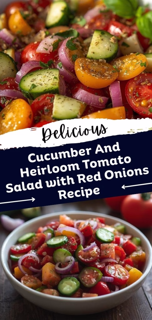 Cucumber and Heirloom Tomato Salad with Red Onions Recipe