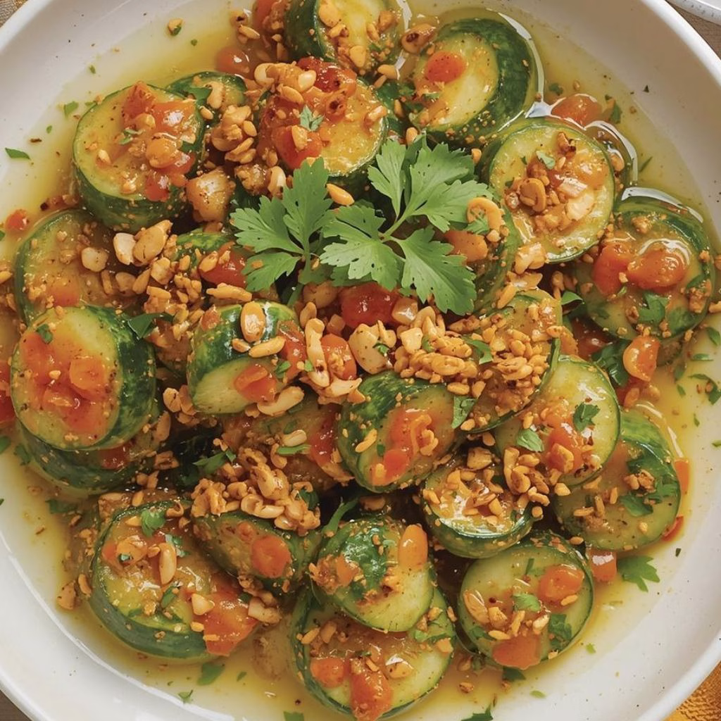 Cucumbers in Spicy Peanut Sauce Recipe