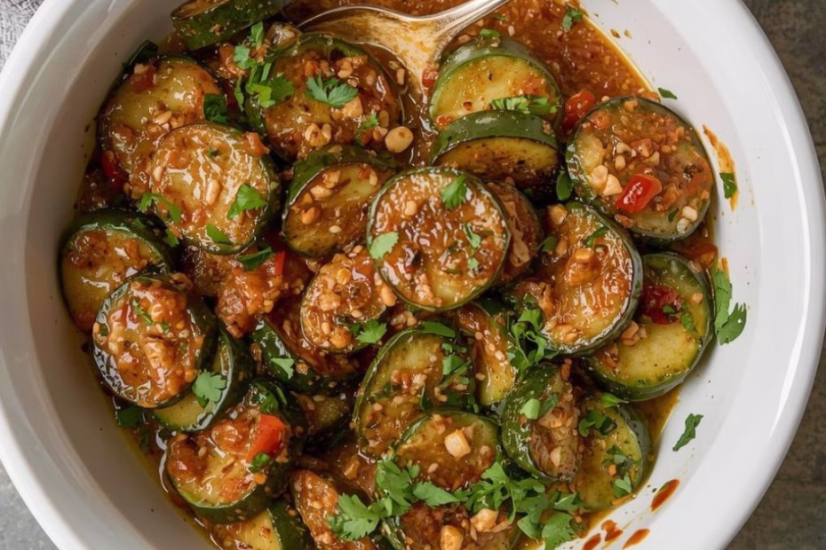 Cucumbers in Spicy Peanut Sauce Recipe