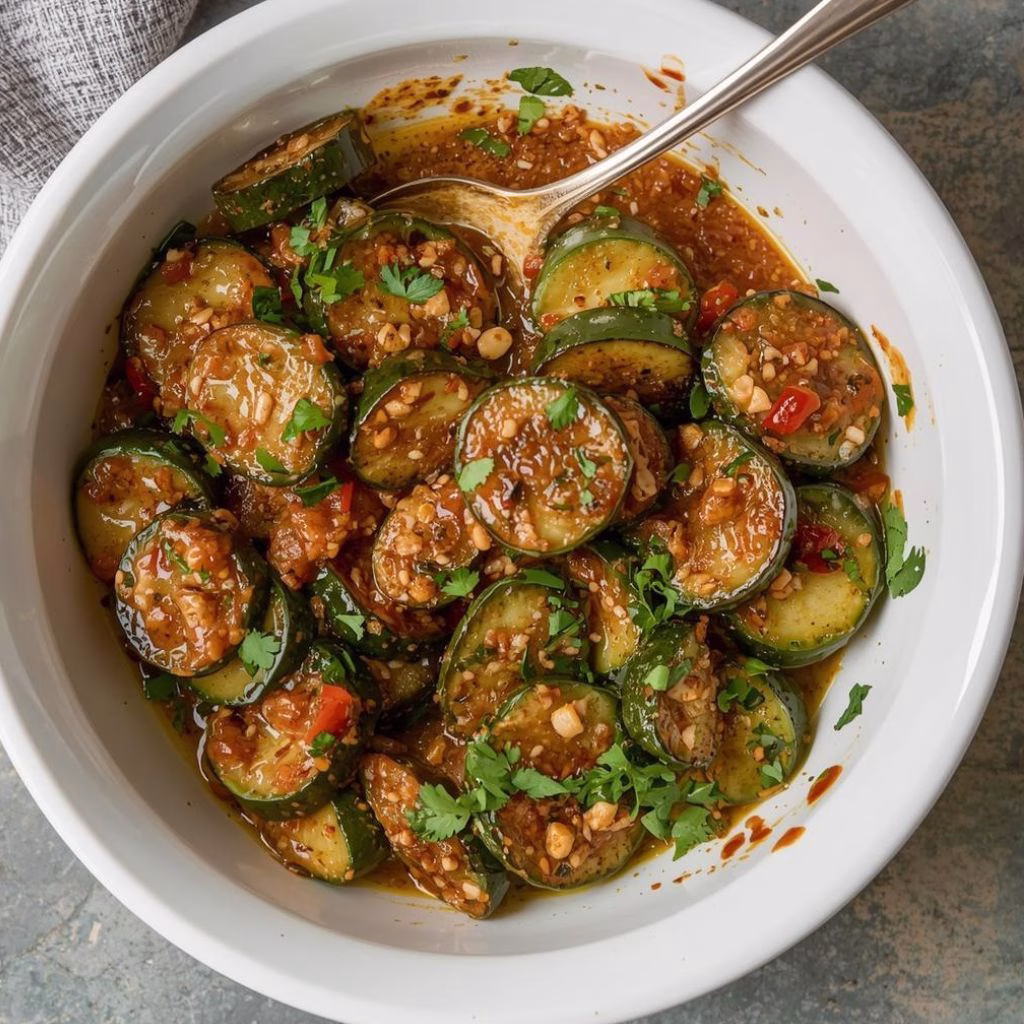 Cucumbers in Spicy Peanut Sauce Recipe