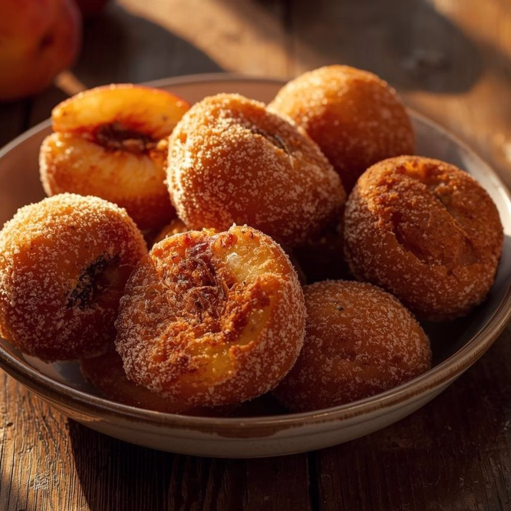Fried Peaches with Sugar and Cinnamon Recipe
