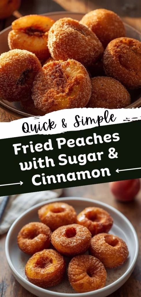 Fried Peaches with Sugar and Cinnamon Recipe