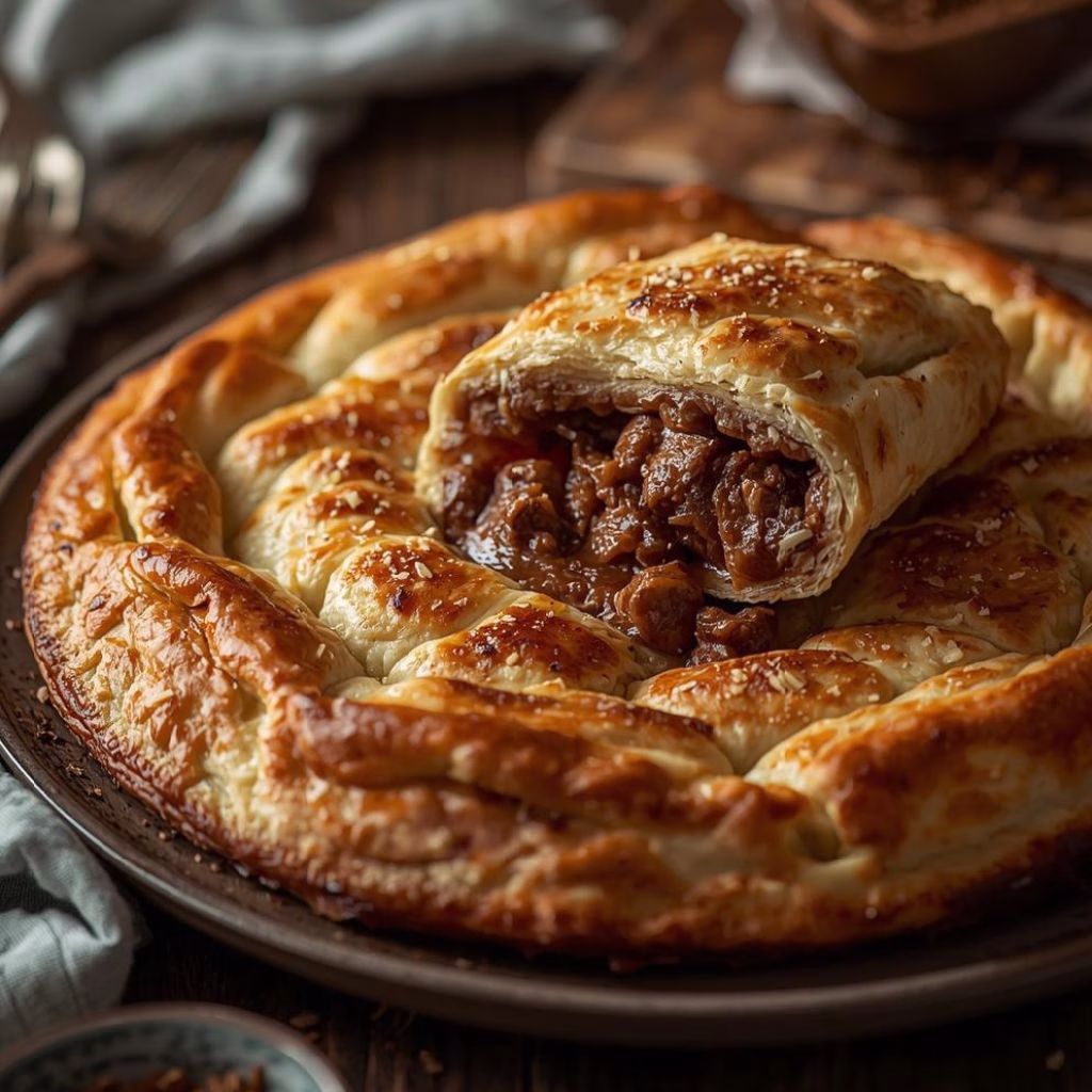 Greek Phyllo Meat Pie (Kimadopita) Recipe
