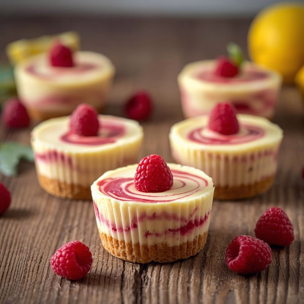 Luscious Lemon Raspberry Swirl Cheesecake Cups Recipe