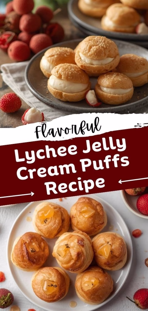 Lychee Jelly Cream Puffs Recipe