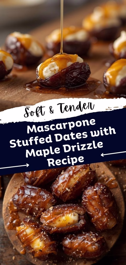 Mascarpone Stuffed Dates with Maple Drizzle Recipe