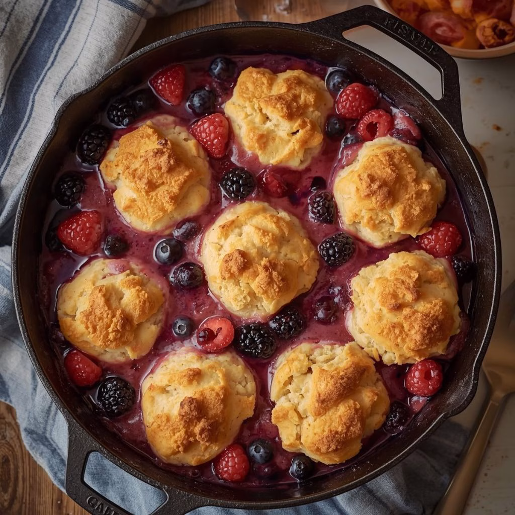 Mixed Berry Cobbler with Biscuit Topping