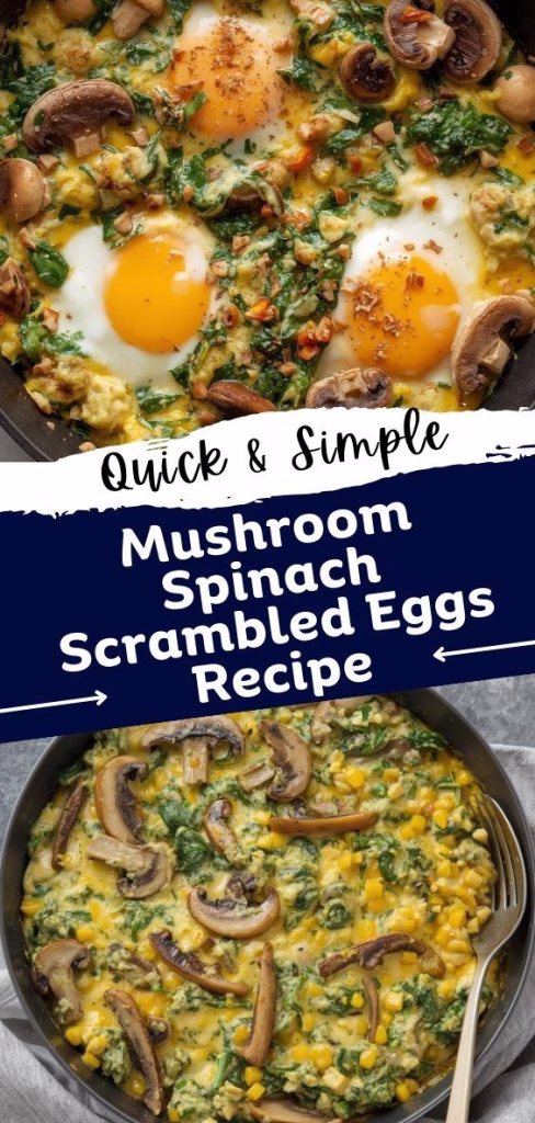 Mushroom Spinach Scrambled Eggs Recipe