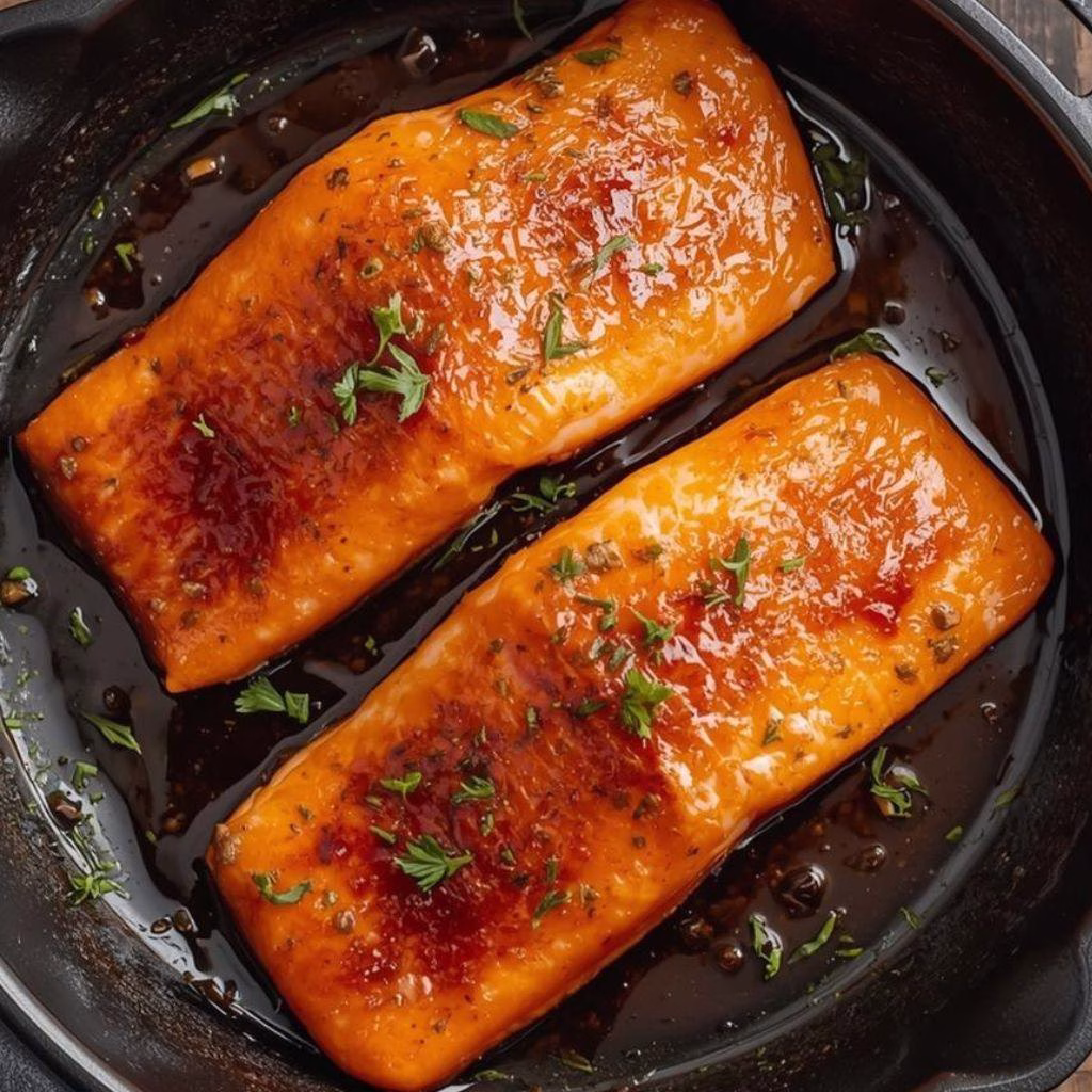 Easy One Pan Maple Glazed Salmon Recipe