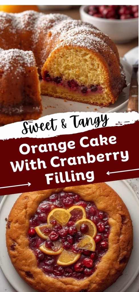 Orange Cake with Cranberry Filling Recipe