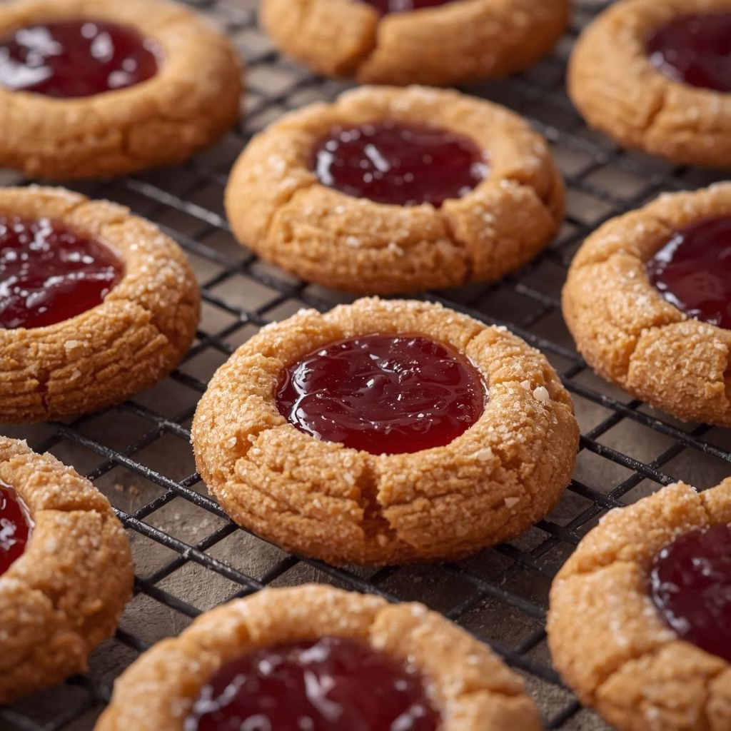 Peanut Butter and Jelly Thumbprint Cookies Recipe