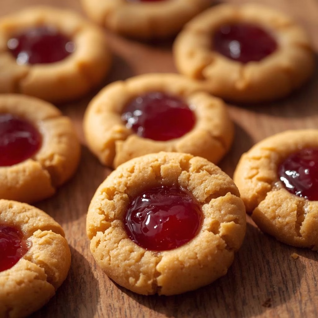 Peanut Butter and Jelly Thumbprint Cookies Recipe