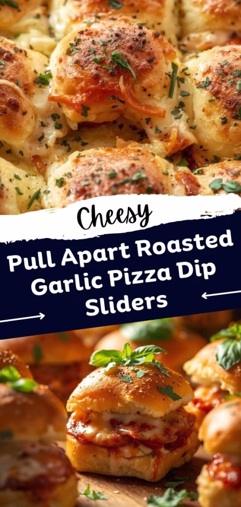 Pull Apart Roasted Garlic Pizza Dip Sliders Recipe
