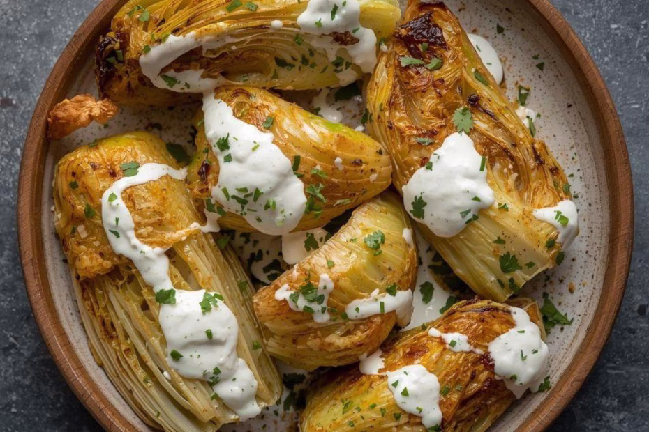 Roasted Cabbage with Yogurt Sauce Recipe