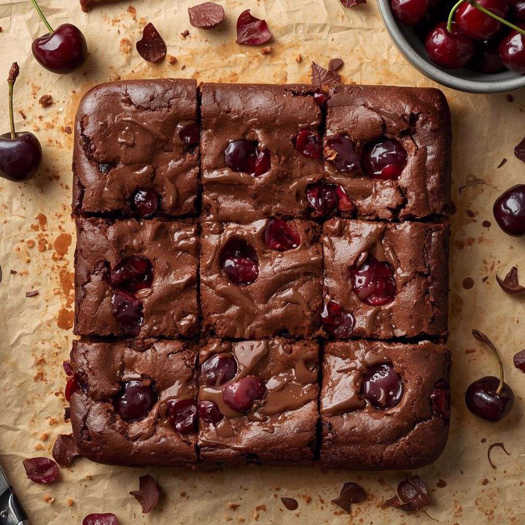 Roasted Cherry Brownies Recipe 